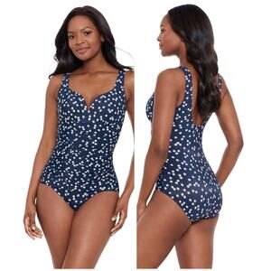 Miraclesuit NWT Luminare Cherie One Piece Swimsuit Size 12 Soft Bra Top Ruched